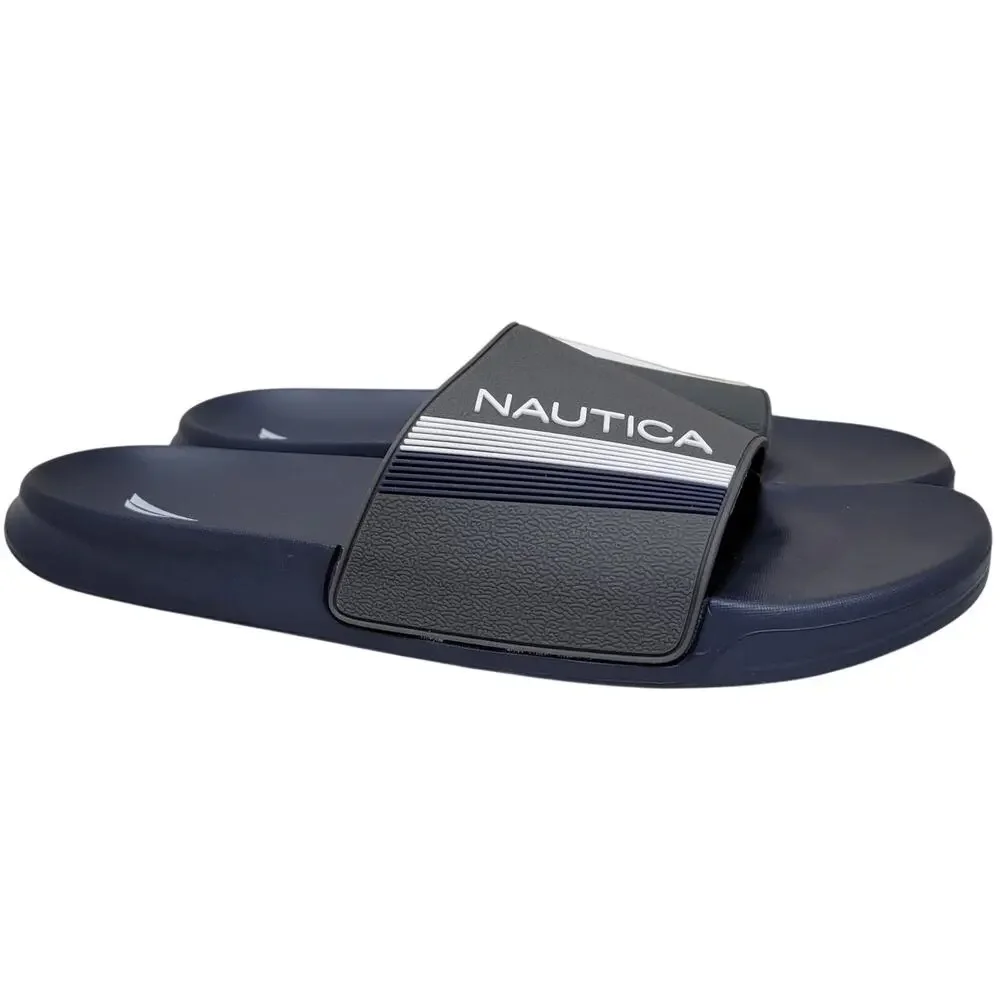Nautica Men Norwood Summer Beach Pool Slides Size US 11M Charcoal Grey